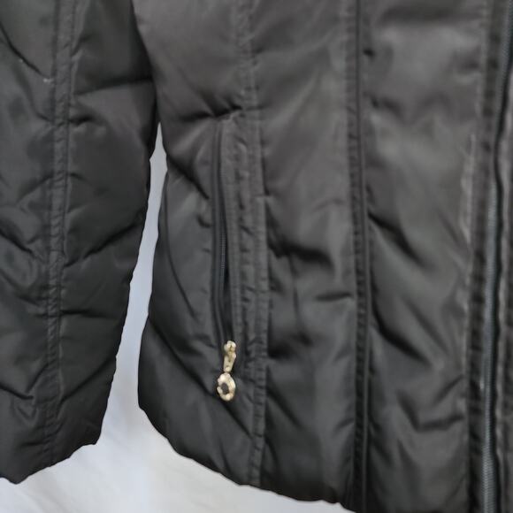 Calvin Klein Women's Black Down Puffer Zipper Front Jacket Size M Hooded - Picture 2 of 16